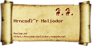 Hrncsár Heliodor névjegykártya